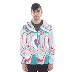 Vivid Marble Pattern Men s Hooded Windbreaker by goljakoff