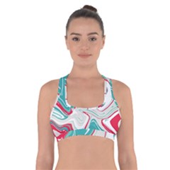 Vivid Marble Pattern Cross Back Sports Bra by goljakoff