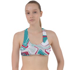 Vivid Marble Pattern Criss Cross Racerback Sports Bra by goljakoff