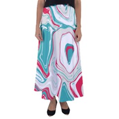 Vivid Marble Pattern Flared Maxi Skirt by goljakoff