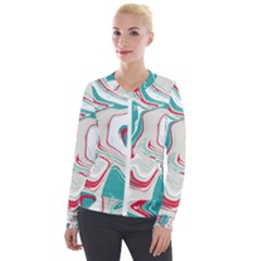 Vivid Marble Pattern Velvet Zip Up Jacket by goljakoff