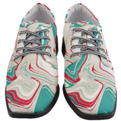 Vivid Marble Pattern Women Heeled Oxford Shoes by goljakoff