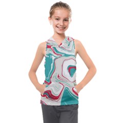 Vivid Marble Pattern Kids  Sleeveless Hoodie by goljakoff