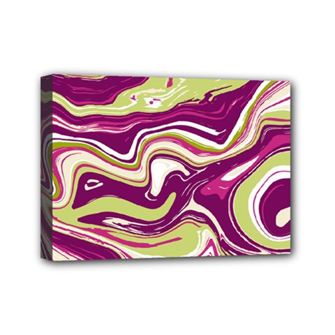 Purple Vivid Marble Pattern Mini Canvas 7  X 5  (stretched)