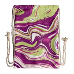Purple Vivid Marble Pattern Drawstring Bag (large) by goljakoff