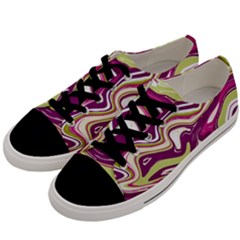 Purple Vivid Marble Pattern Men s Low Top Canvas Sneakers by goljakoff