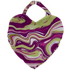 Purple Vivid Marble Pattern Giant Heart Shaped Tote by goljakoff