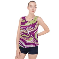 Purple Vivid Marble Pattern Bubble Hem Chiffon Tank Top by goljakoff