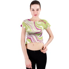 Vector Vivid Marble Pattern 6 Crew Neck Crop Top by goljakoff