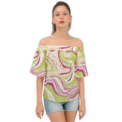 Vector Vivid Marble Pattern 6 Off Shoulder Short Sleeve Top by goljakoff