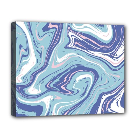 Blue Vivid Marble Pattern Deluxe Canvas 20  X 16  (stretched) by goljakoff