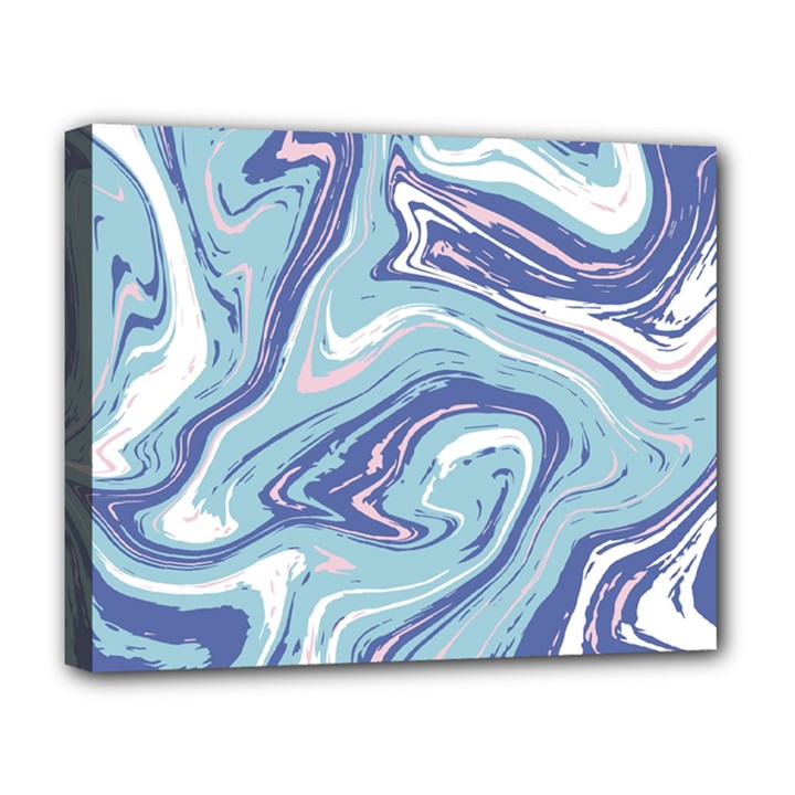 Blue Vivid Marble Pattern Deluxe Canvas 20  x 16  (Stretched)