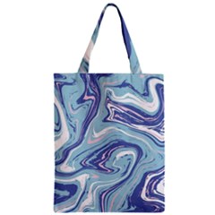 Blue Vivid Marble Pattern Zipper Classic Tote Bag by goljakoff