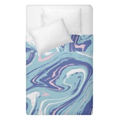 Blue Vivid Marble Pattern Duvet Cover Double Side (single Size) by goljakoff