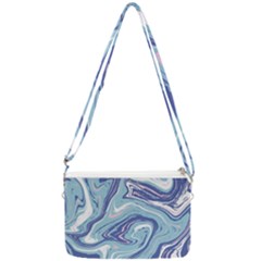 Blue Vivid Marble Pattern Double Gusset Crossbody Bag by goljakoff