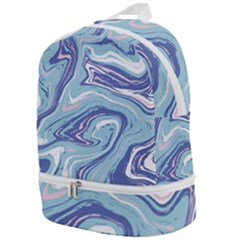 Blue Vivid Marble Pattern Zip Bottom Backpack by goljakoff