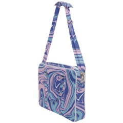 Blue Vivid Marble Pattern 10 Cross Body Office Bag by goljakoff