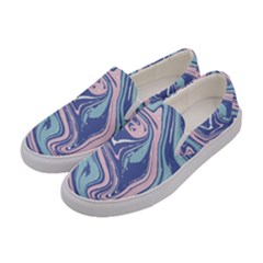 Blue Vivid Marble Pattern 10 Women s Canvas Slip Ons by goljakoff