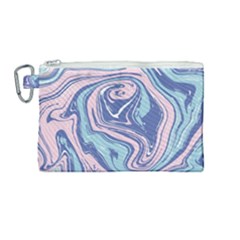 Blue Vivid Marble Pattern 10 Canvas Cosmetic Bag (medium) by goljakoff