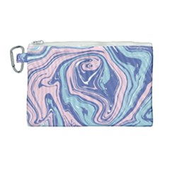 Blue Vivid Marble Pattern 10 Canvas Cosmetic Bag (large) by goljakoff