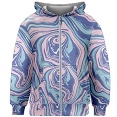 Blue Vivid Marble Pattern 10 Kids  Zipper Hoodie Without Drawstring by goljakoff