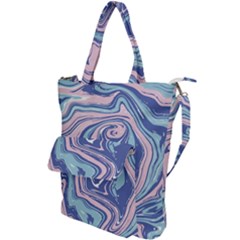 Blue Vivid Marble Pattern 10 Shoulder Tote Bag by goljakoff