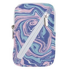 Blue Vivid Marble Pattern 10 Belt Pouch Bag (large) by goljakoff