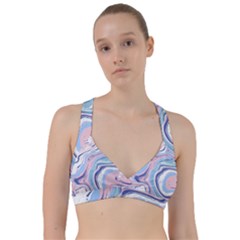Rose And Blue Vivid Marble Pattern 11 Sweetheart Sports Bra by goljakoff