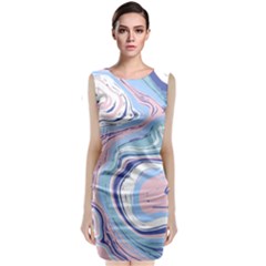 Rose And Blue Vivid Marble Pattern 11 Classic Sleeveless Midi Dress by goljakoff