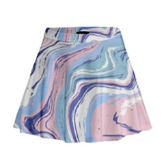 Rose And Blue Vivid Marble Pattern 11 Mini Flare Skirt by goljakoff