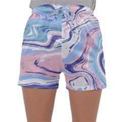 Rose And Blue Vivid Marble Pattern 11 Sleepwear Shorts by goljakoff