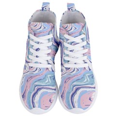 Rose And Blue Vivid Marble Pattern 11 Women s Lightweight High Top Sneakers by goljakoff