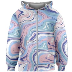 Rose And Blue Vivid Marble Pattern 11 Kids  Zipper Hoodie Without Drawstring