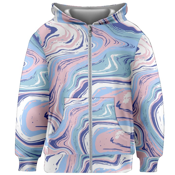 Rose and blue Vivid Marble Pattern 11 Kids  Zipper Hoodie Without Drawstring