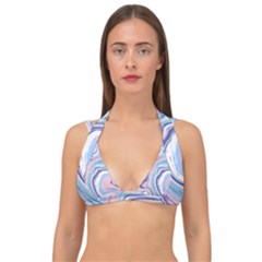 Rose And Blue Vivid Marble Pattern 11 Double Strap Halter Bikini Top by goljakoff