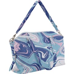 Blue Vivid Marble Pattern 12 Canvas Crossbody Bag by goljakoff