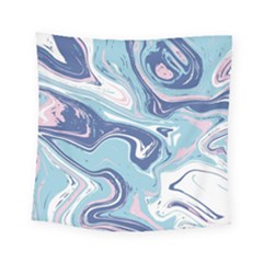 Blue Vivid Marble Pattern 12 Square Tapestry (small)