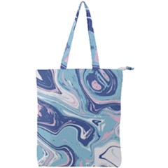 Blue Vivid Marble Pattern 12 Double Zip Up Tote Bag by goljakoff