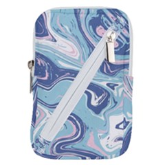 Blue Vivid Marble Pattern 12 Belt Pouch Bag (small) by goljakoff