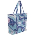 Blue Vivid Marble Pattern 12 Zip Up Canvas Bag View2