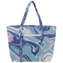 Blue Vivid Marble Pattern 12 Zip Up Canvas Bag View3