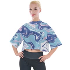 Blue Vivid Marble Pattern 12 Mock Neck Tee by goljakoff