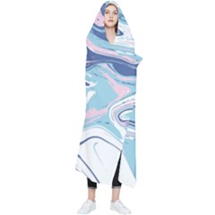 Blue Vivid Marble Pattern 12 Wearable Blanket by goljakoff