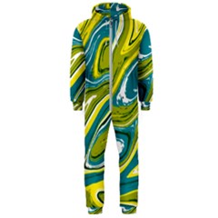 Vector Vivid Marble Pattern 13 Hooded Jumpsuit (men)  by goljakoff