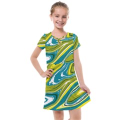 Vector Vivid Marble Pattern 13 Kids  Cross Web Dress by goljakoff