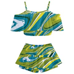 Vector Vivid Marble Pattern 13 Kids  Off Shoulder Skirt Bikini by goljakoff