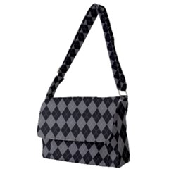 Black Diamonds Full Print Messenger Bag (s)