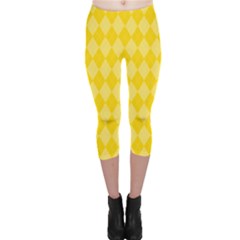 Yellow Diamonds Capri Leggings 