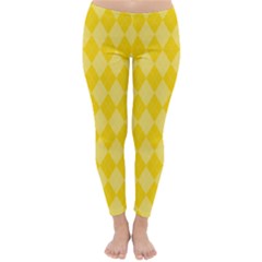 Yellow Diamonds Classic Winter Leggings by ArtsyWishy