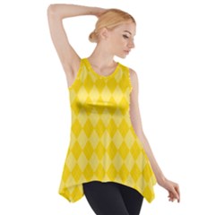 Yellow Diamonds Side Drop Tank Tunic